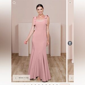 Revelry “Nicole Crepe” Bridesmaid Dress in shade “Blushing Bride”